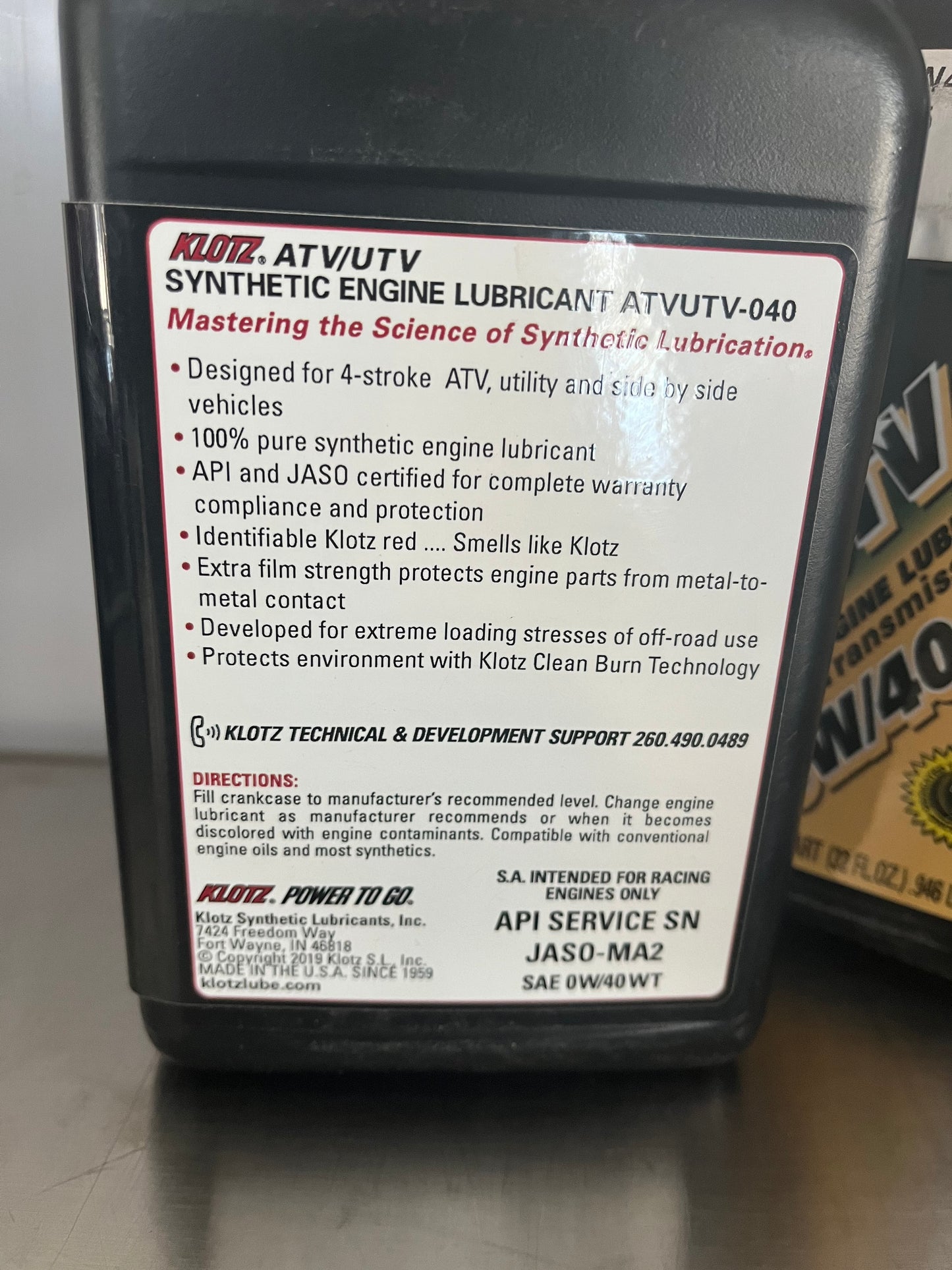 Oil Change Kit Full Synthetic Klotz 0W40