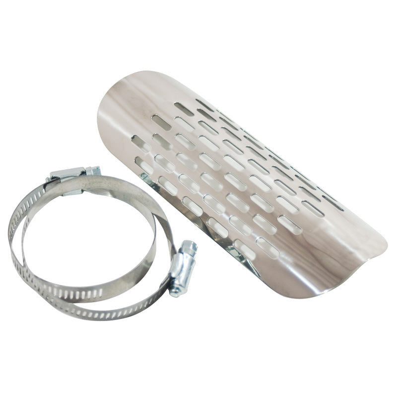 EXHAUST PIPE SHIELD STAINLESS  40-55MM DIAM.