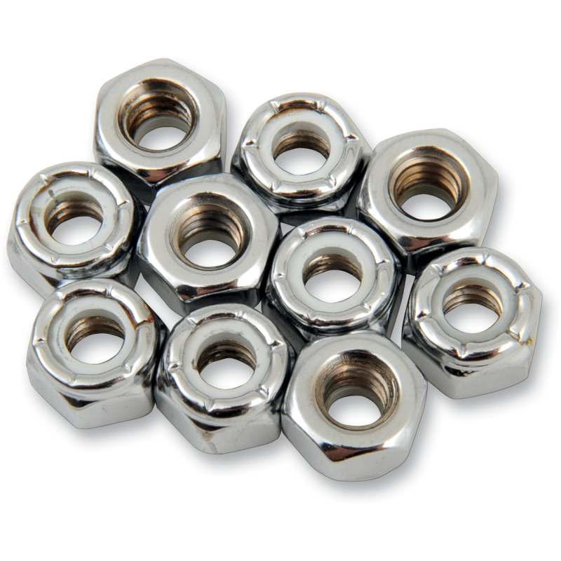 1/4-20 NYLOCK HEX NUT(10) CYCHROME