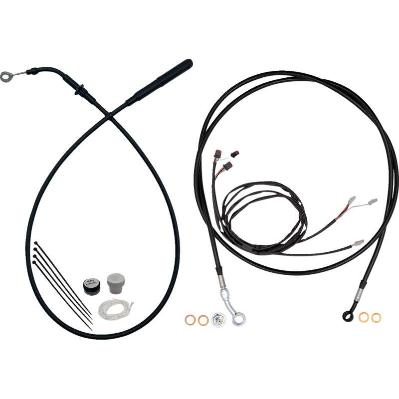 EZ Install Kit - 10" Handlebars -Upper Clutch-FullLength BLK