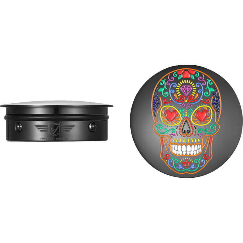 HARLEY-DAVIDSON BLACK SUGAR SKULL CUSTOM SWING ARM COVERS