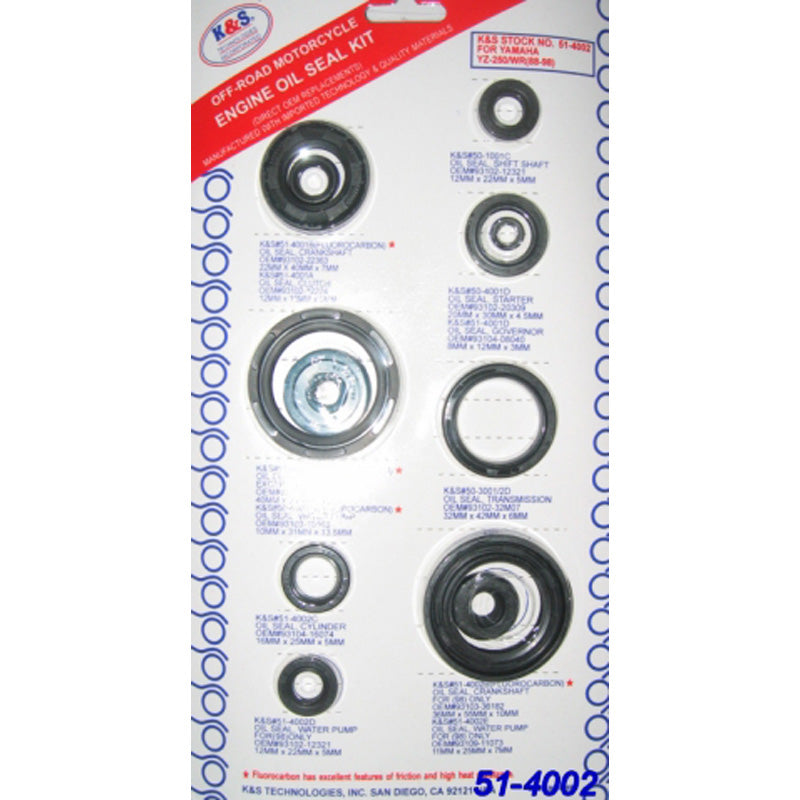 ENG.SEAL KIT 12PCS YZ250/WR250 88-98.