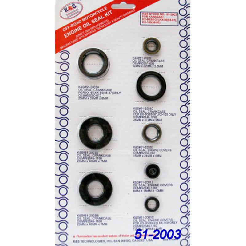 SEAL KIT KX60 85-03/80 85-97/100 95-97,RM60 03 8P