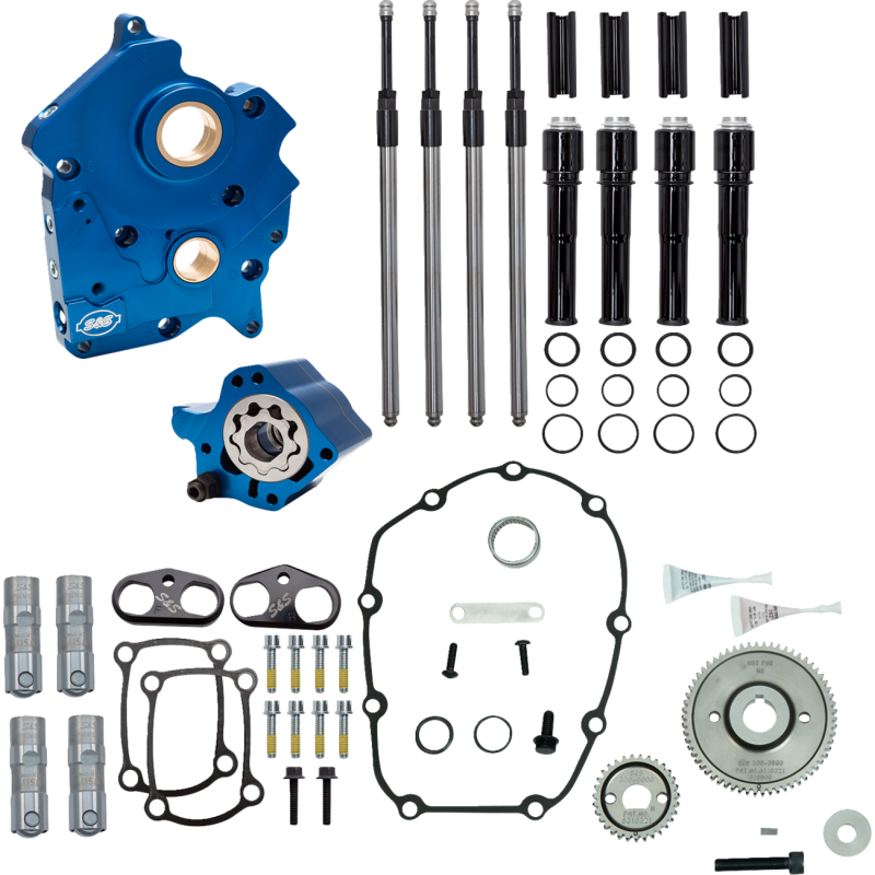 Cam Chest Kit w/o Cams Gear drive Oil cooled Blk P
