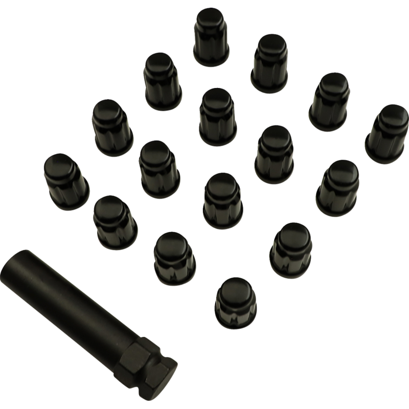 10mm BLACK LUG NUT SPLINED (16) MOOSE W/LUGNUT KEY