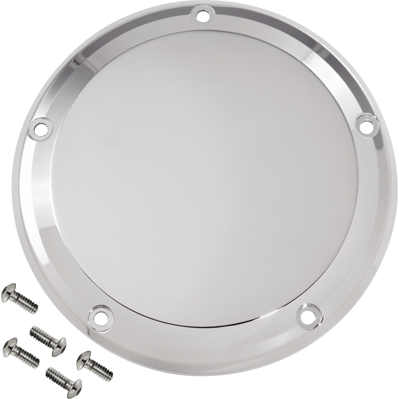 COVER DERBY SOFTAIL 5-H FINNED SMOOTH CHROME