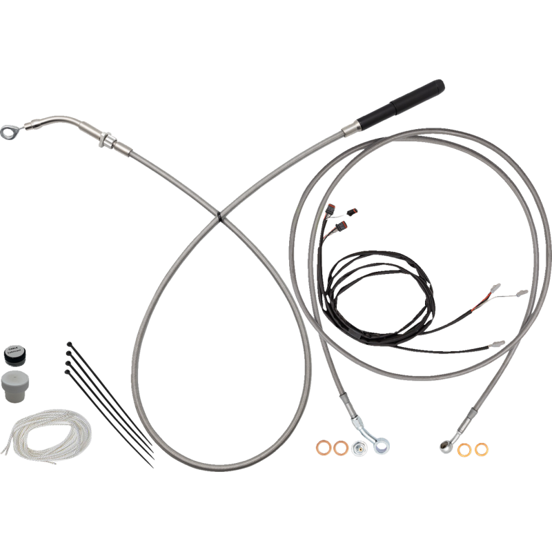EZ Install Kit-11"/12" Handlebars-Upper Clutch FL-Braided SS
