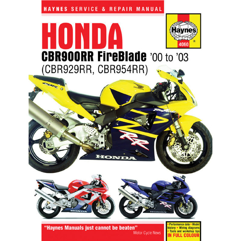 HAYNES MANUAL DELUXE HON CBR900RR FIREBLADE 92-95