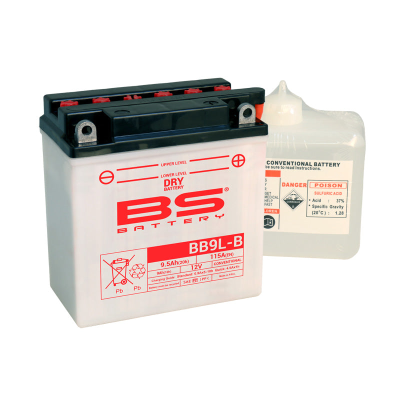 BB9L-B 12V BATTERY WITH ACID PACK