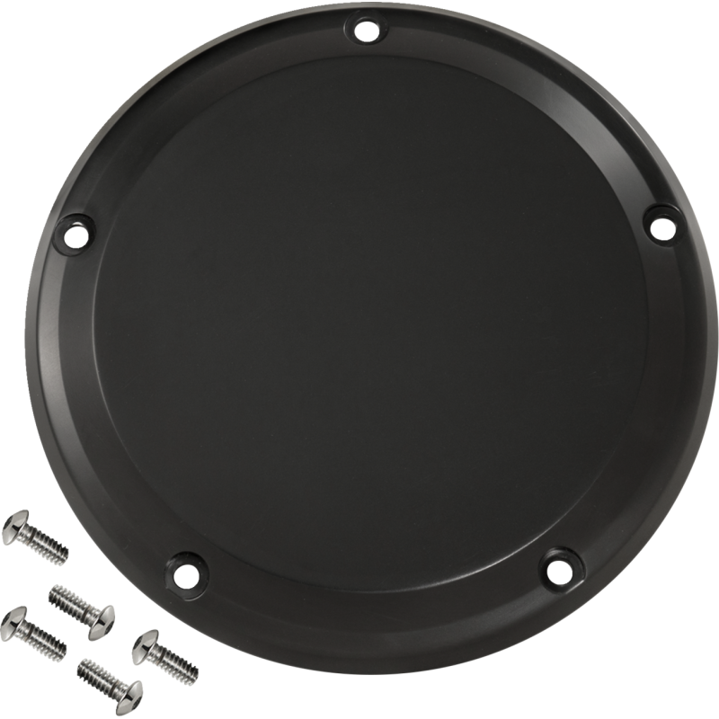 COVER DERBY SOFTAIL 5-H FINNED SMOOTH BLACK