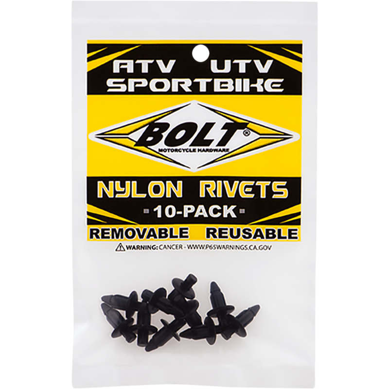 (10) M6 Nylon Push Rivets (10Pk)
