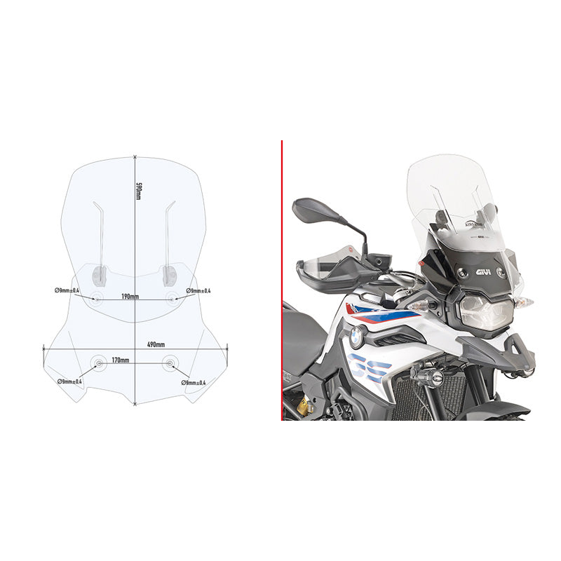 AIRFLOW CLEAR WINDSCREEN BMW F850GS