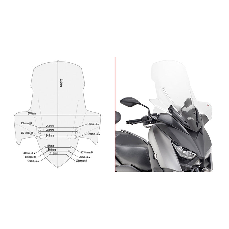 CLEAR WINDSCREEN YAMAHA X-MAX 300