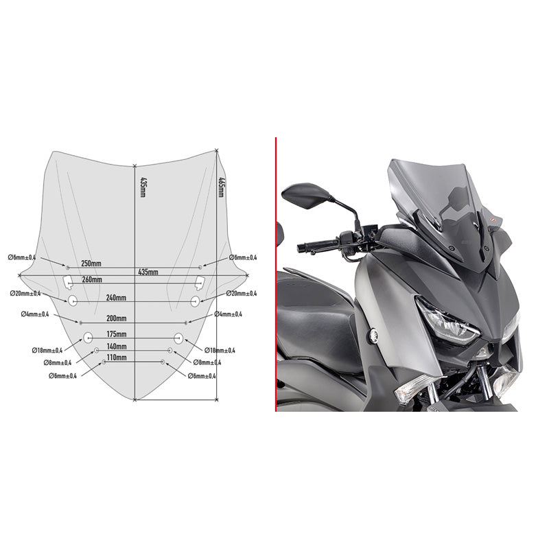 LOW SMOKE WINDSCREEN YAMAHA X-MAX 300