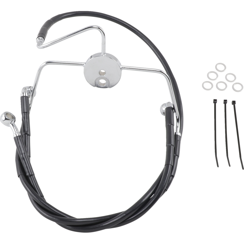 94-07 FLHR +4BLK FRT BRK LINE KIT