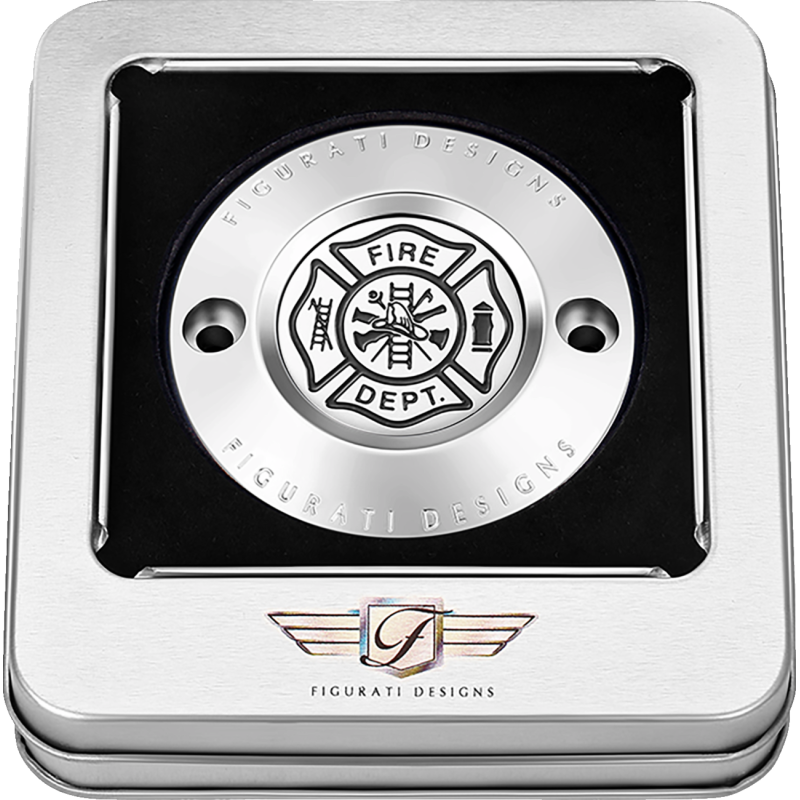TIMING COVER SILVER WITH MALTESE CROSS-FIRE, 2-HOLE