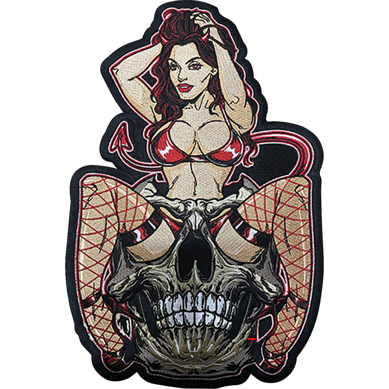 Devil Girl Embroidered Patch - Large