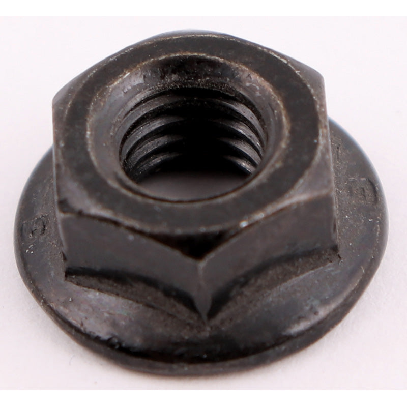 HEX FLANGE NUT  6MM BLACK  PACK/50