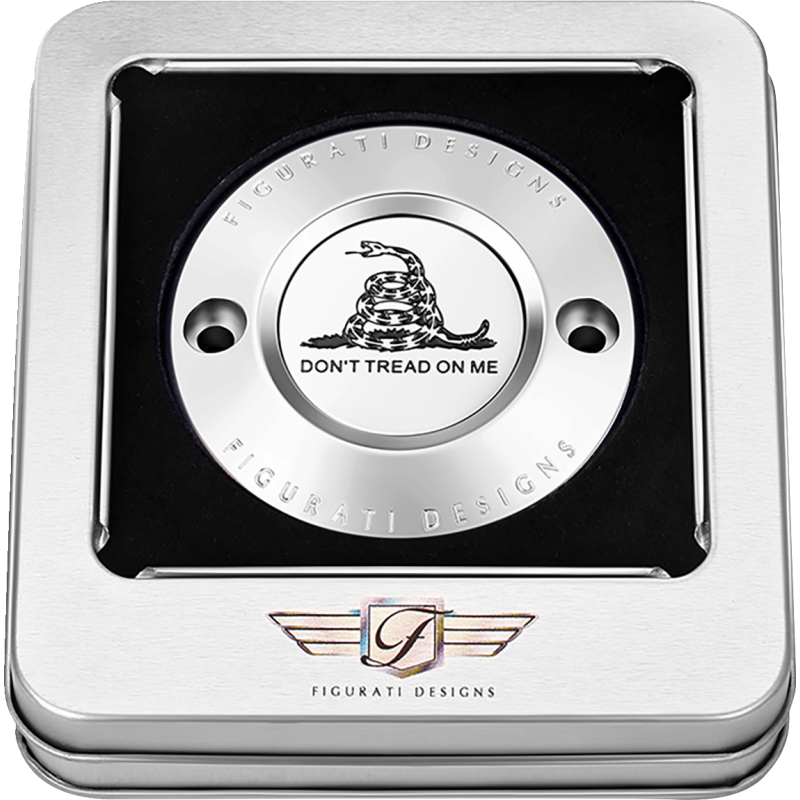 TIMING COVER SILVER WITH DON'T TREAD ON ME, 2-HOLE