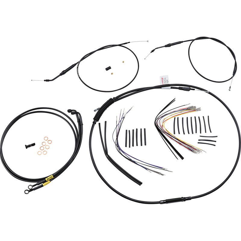 Cable Kit - Jail Bar - 14" Handlebars - Black Vinyl