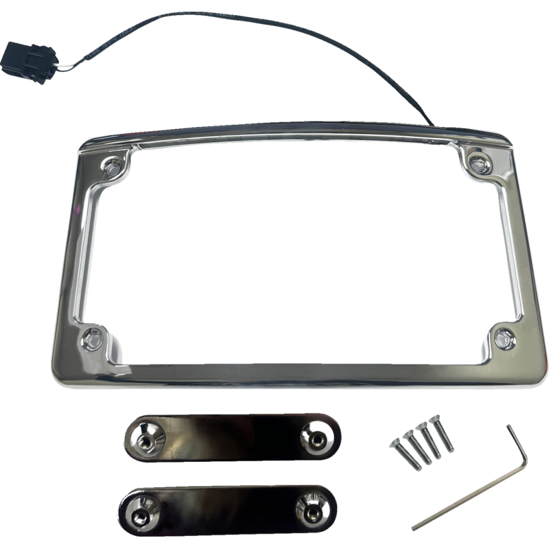 FRAME LICENSE PLATE LIGHTED CHROME