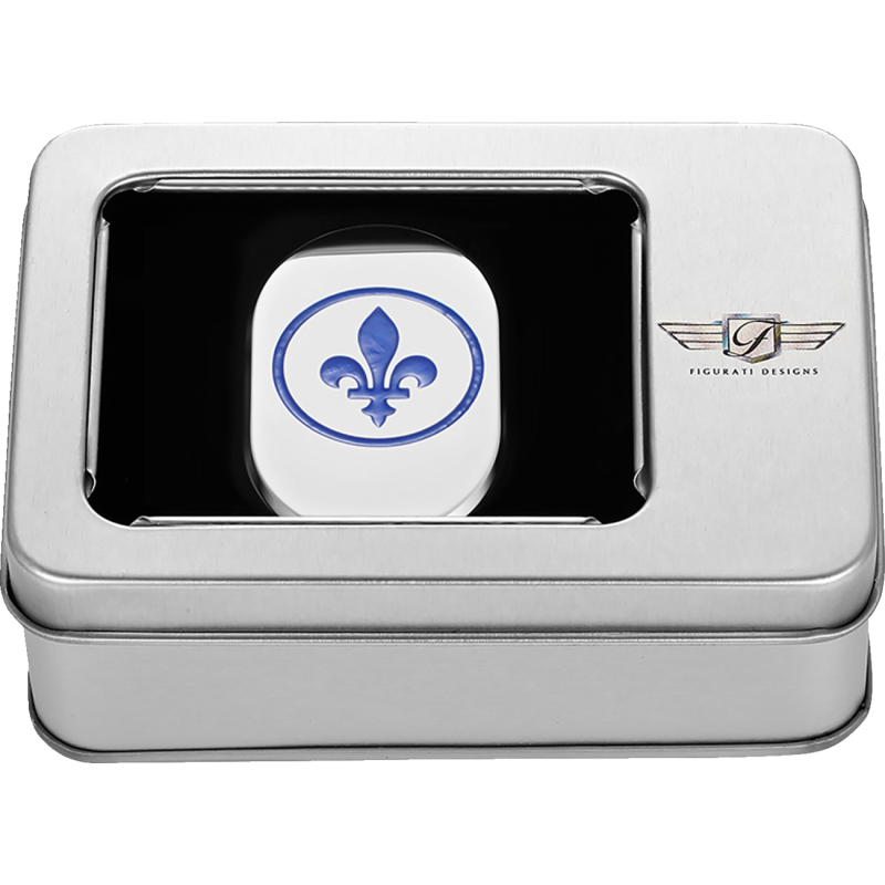 BLUE FLEUR-DE-LIS ANTENNA COVER SILVER RIGHT