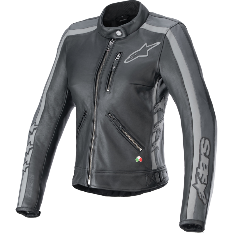 STELLA DYNO LTHR JKT BLK/GRY S