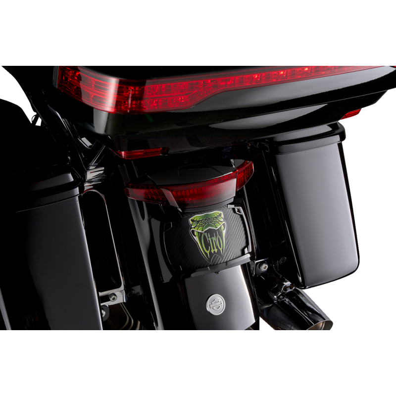 Tailight/License Plate Mount - Red Lens - Black