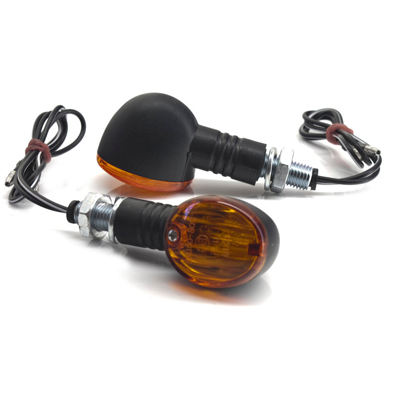 FLASHERS 'ROUND' BLACK / AMBER LENS