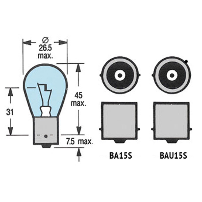 BULB 7506-P21W CLEAR