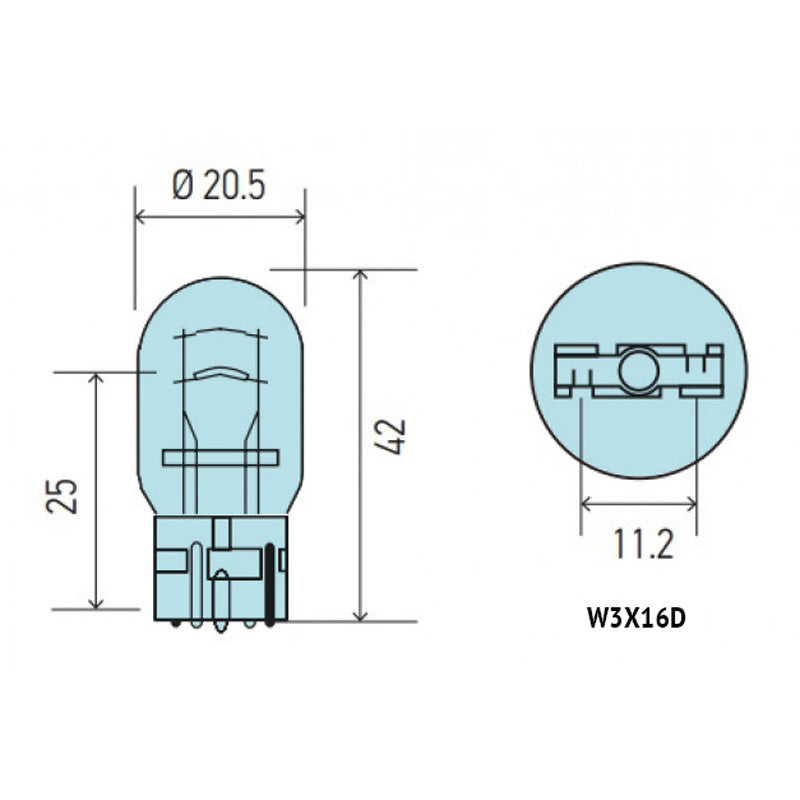 BULB 7443-W21/5W CLEAR