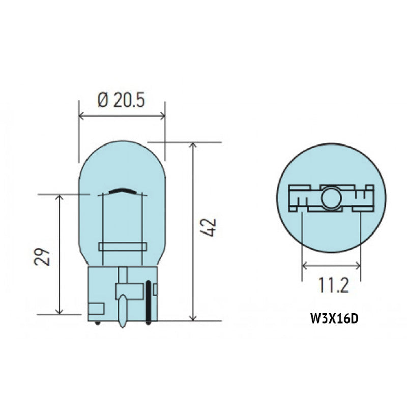 BULB 7440-W21W AMBER