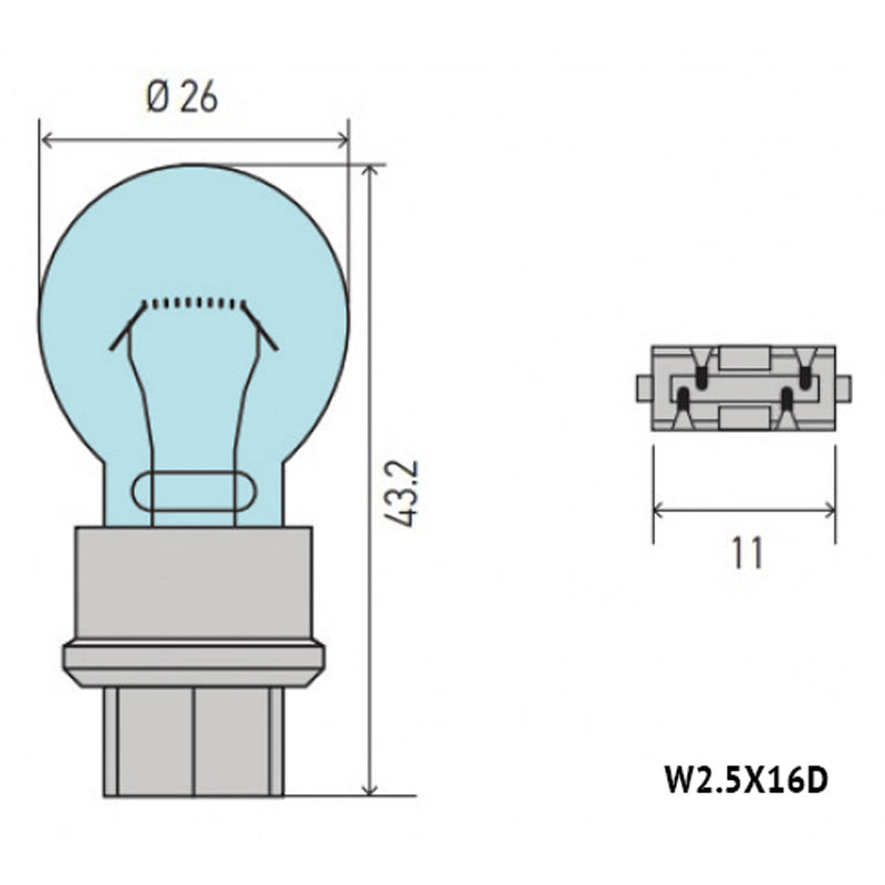 BULB 3157 27/8W CLEAR