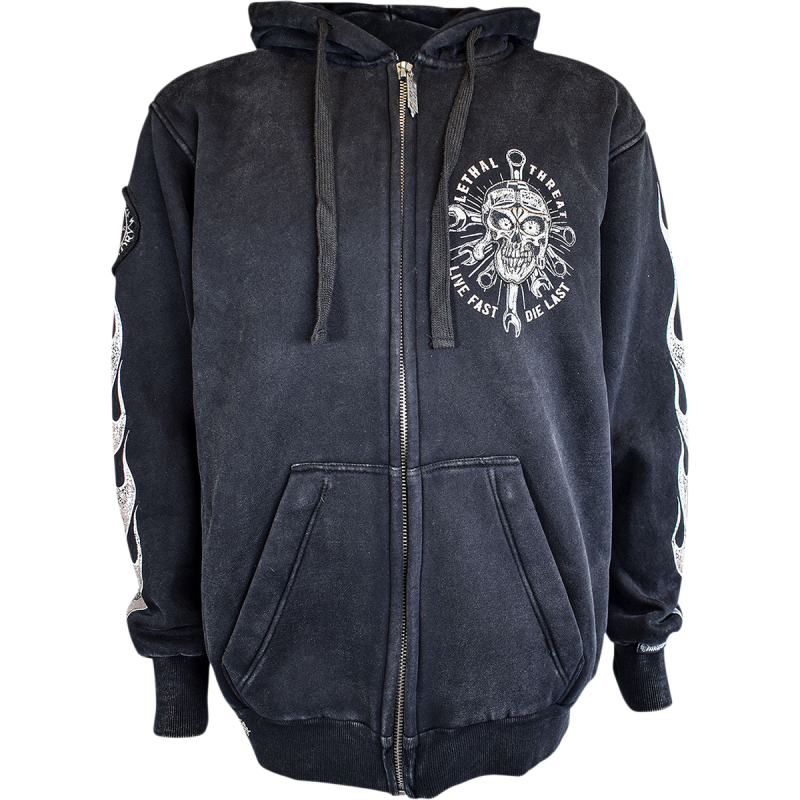 HOODY ZIP LIVEFAST GRY 4X