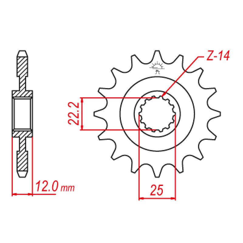 FRONT SPROCKET 520P 12T