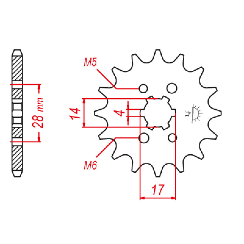 FRONT SPROCKET 428P 13T