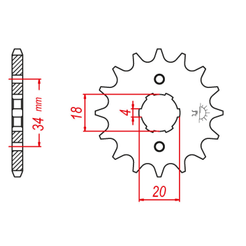 FRONT SPROCKET 428P 14T