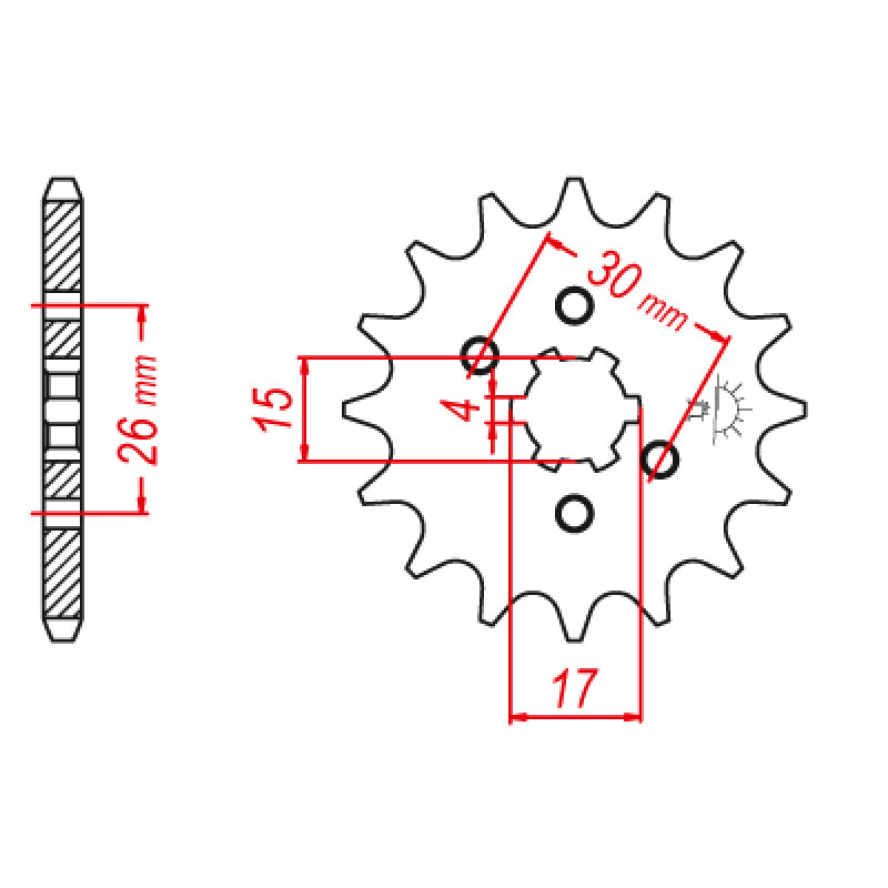 FRONT SPROCKET 420P 15T