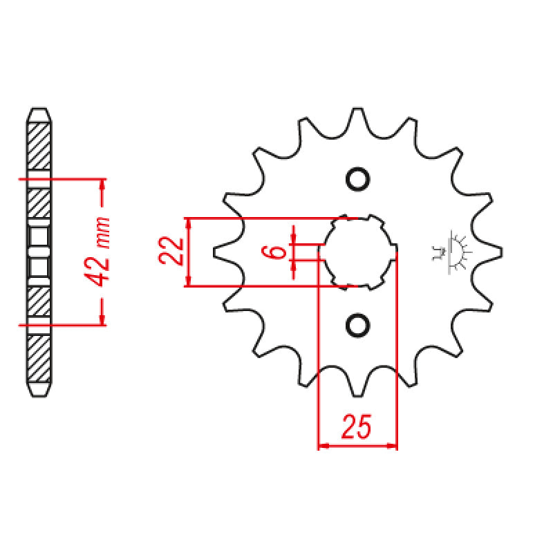 FRONT SPROCKET 530P 17T