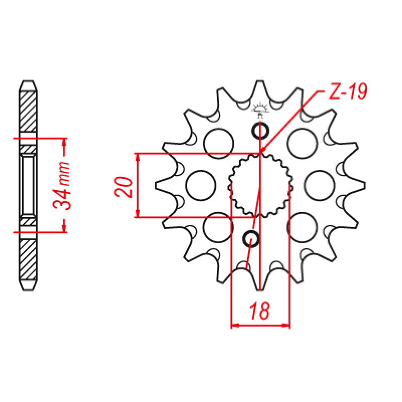FRONT SPROCKET 420P 15T