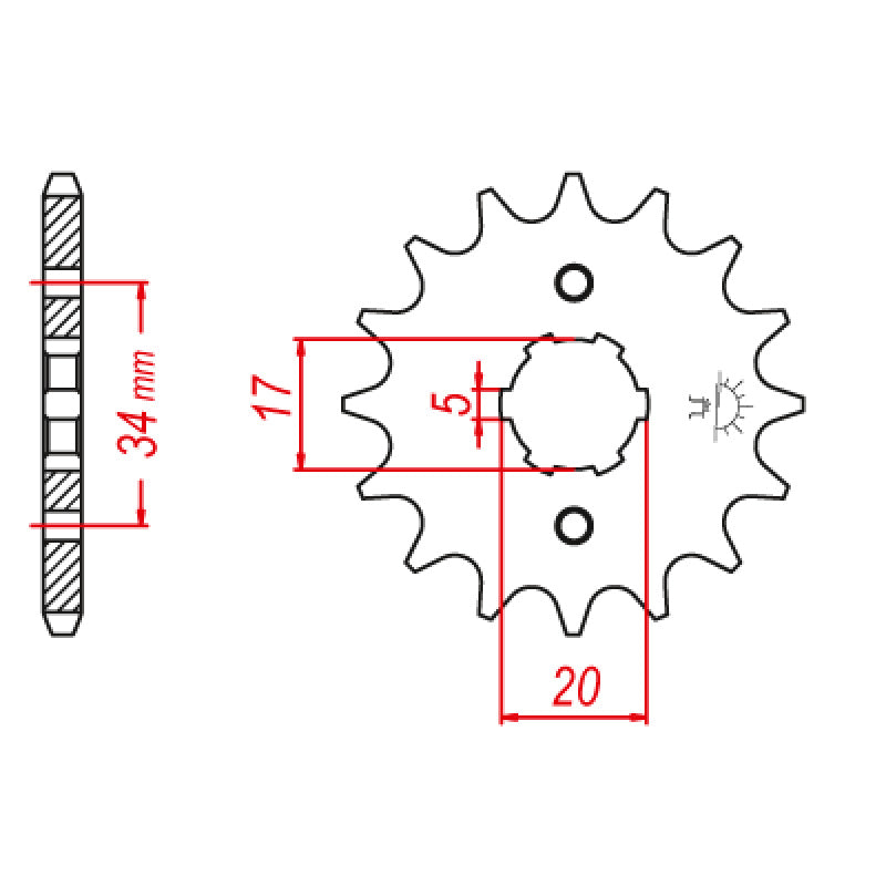 FRONT SPROCKET 428P 15T