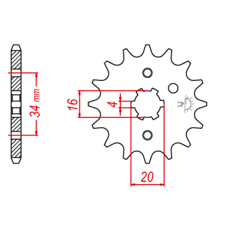 FRONT SPROCKET 428P 14T