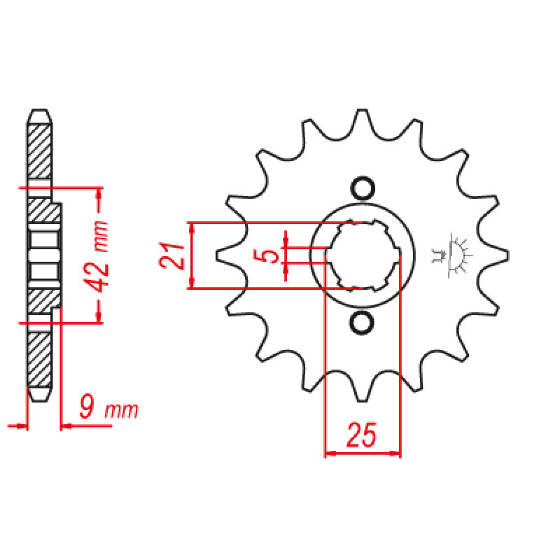 SPR.FR.55V-17461-90 19T XT350 85-02  E576-19T