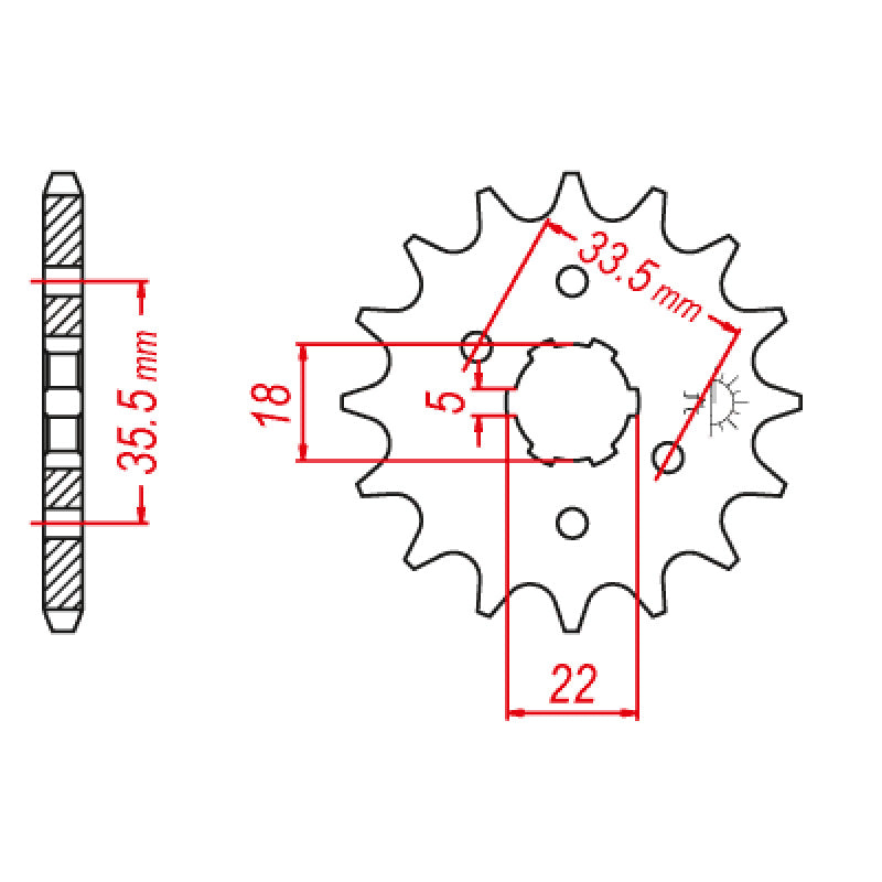 FRONT SPROCKET 428P 14T