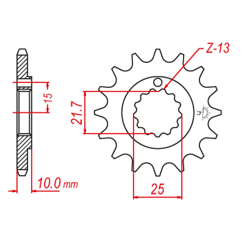 SPR.FR.13144-062/1001 630P 15T (SPACER)   E521-15T