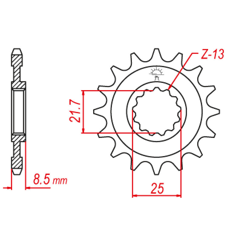 FRONT SPROCKET 525P 14T