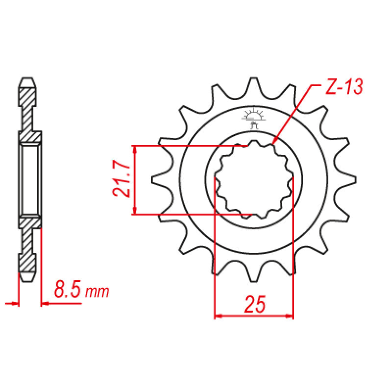 FRONT SPROCKET 525P 16T