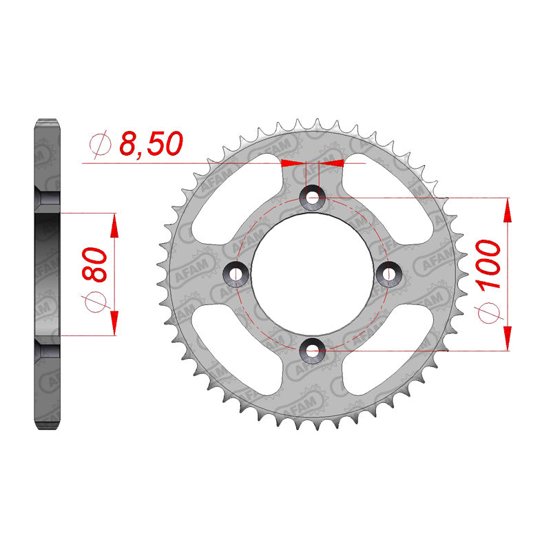 REAR SPROCKET 428P 49T