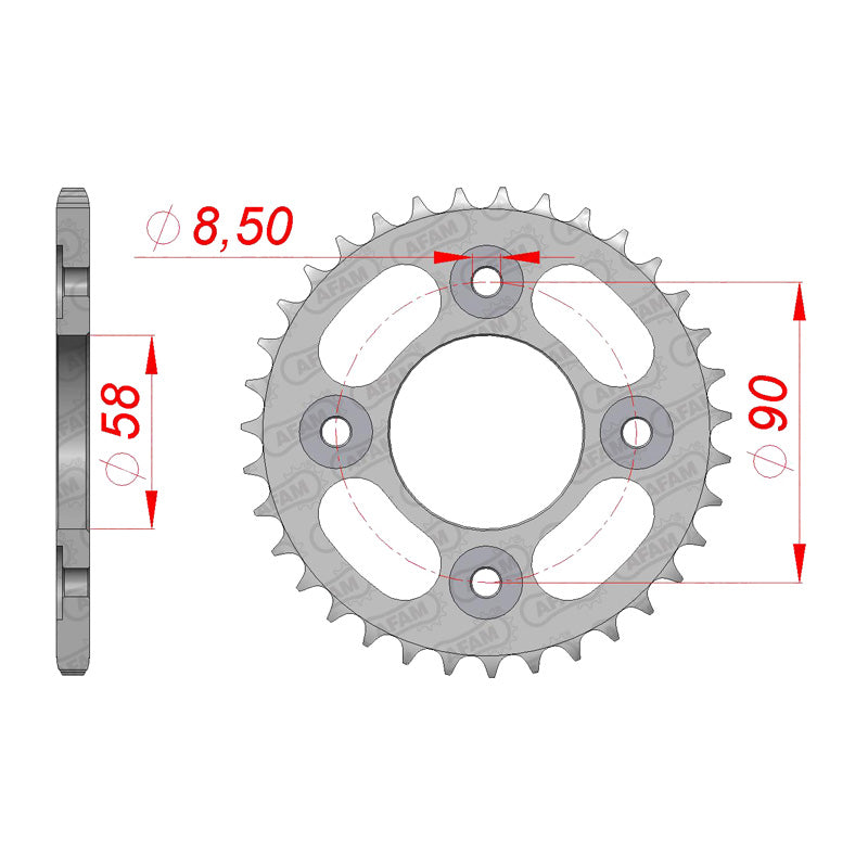 REAR SPROCKET 420P 34T