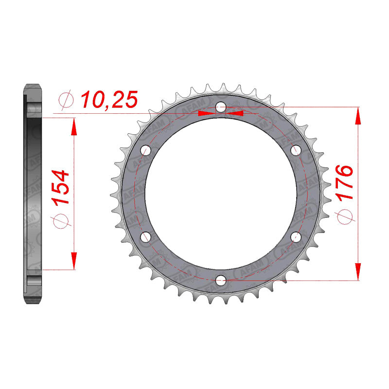 REAR SPROCKET 525P 43T